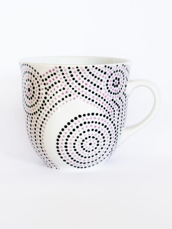 Porcelánový hrnek Mirek, fialovo-černé vlny, ručně malovaný
